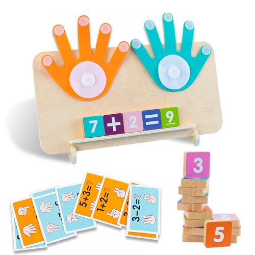 ATMWM Holz Mathe Zählspielzeug, Mathe Spielzeug Zählen Lernen für Kinder, Pädagogisches Lern Zahlenspielzeug, Kleinkinder Montessori Mathe Lernspielzeug für 3 4 5 6Jahre Jungen Mädchen Geschenk von ATMWM