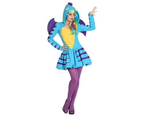 ATOSA 26915 26915-Kostüm Drache Frau M-L Blau-Karneval, Damen, Medium-Large von ATOSA