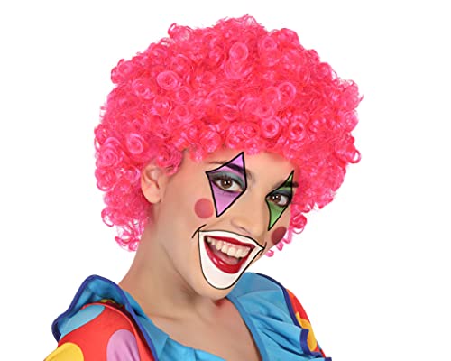 Atosa 39756 Cartoon Perücke Clown, Rosa, Unisex – Erwachsene von ATOSA