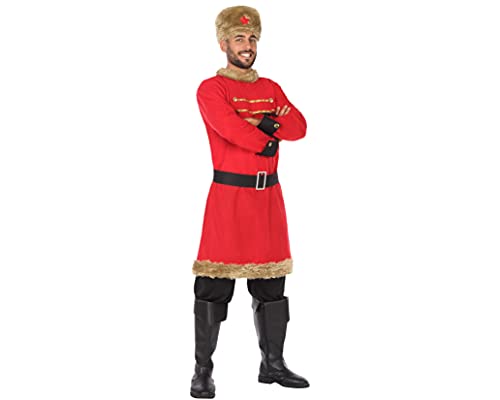 Atosa 54348 COSTUME RUSSIAN MAN M-L, Herren, Rot/Schwarz von ATOSA