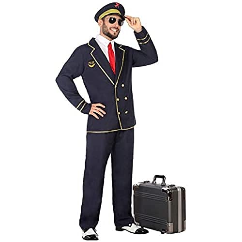 ATOSA 54618 COSTUME PILOT M-L, Unisex-Kinder, Blau/Gold von ATOSA