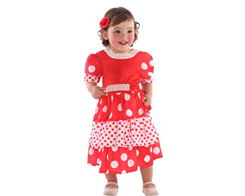 ATOSA 57020 COSTUME FLAMENCO WOMAN 12-24 MONTHS, Mädchen, Rot/Weiss, 12 a 24 meses von ATOSA