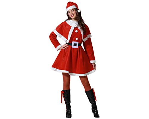 ATOSA - Erwachsen Santa Claus Kostüm für Frauen Rot, Weihnachtskostüm für Frauen, Mit Mütze, Kleid und Gürtel, Erhältlich in Größe M-L von ATOSA