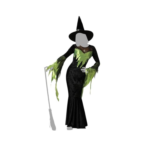 ATOSA elegant green witch costume with hat women adult XS von ATOSA