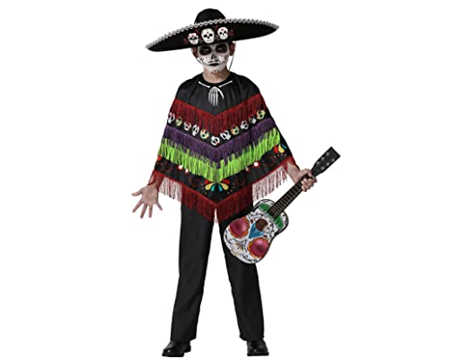 ATOSA funny black musical poncho skeleton costume for children von ATOSA