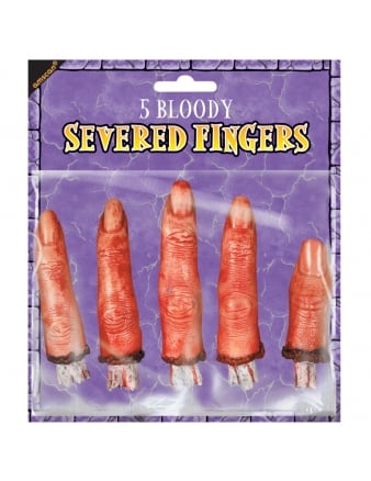 Abgeschnittene Finger Halloween Deko-Set 5-teilig haut-rot 8cm von ATOSA