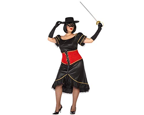 Atosa 53935 COSTUME MASKED WOMAN XL, Damen, Schwarz/Rot von ATOSA