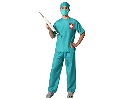 Atosa 67056 Doktor Chirurg Herren XS Ärzte Kostüm für Erwachsene, Einfarbig, blau von ATOSA