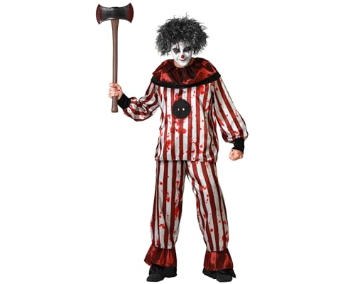 Atosa Clown-Kostüm, Halloween, rot, T-Shirt mit Hose, für Erwachsene, Größe XS von ATOSA