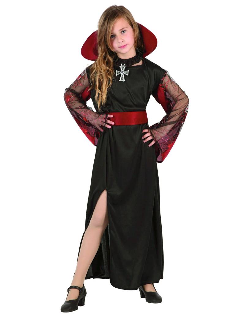 Edle Vampirlady Halloween Kinderkostüm schwarz-rot von ATOSA