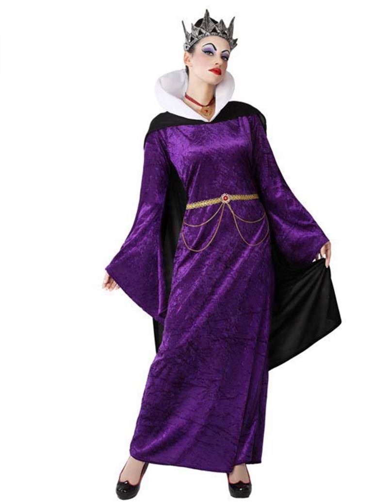 Fiese Königin-Kostüm für Damen Halloweenkostüm violett-schwarz-gold von ATOSA