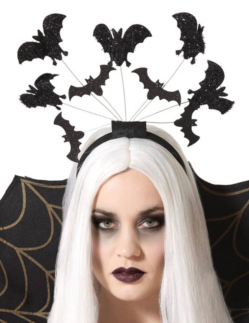 Fledermaus-Haarreifen für Damen Vampir-Accessoire für Halloween schwarz von ATOSA