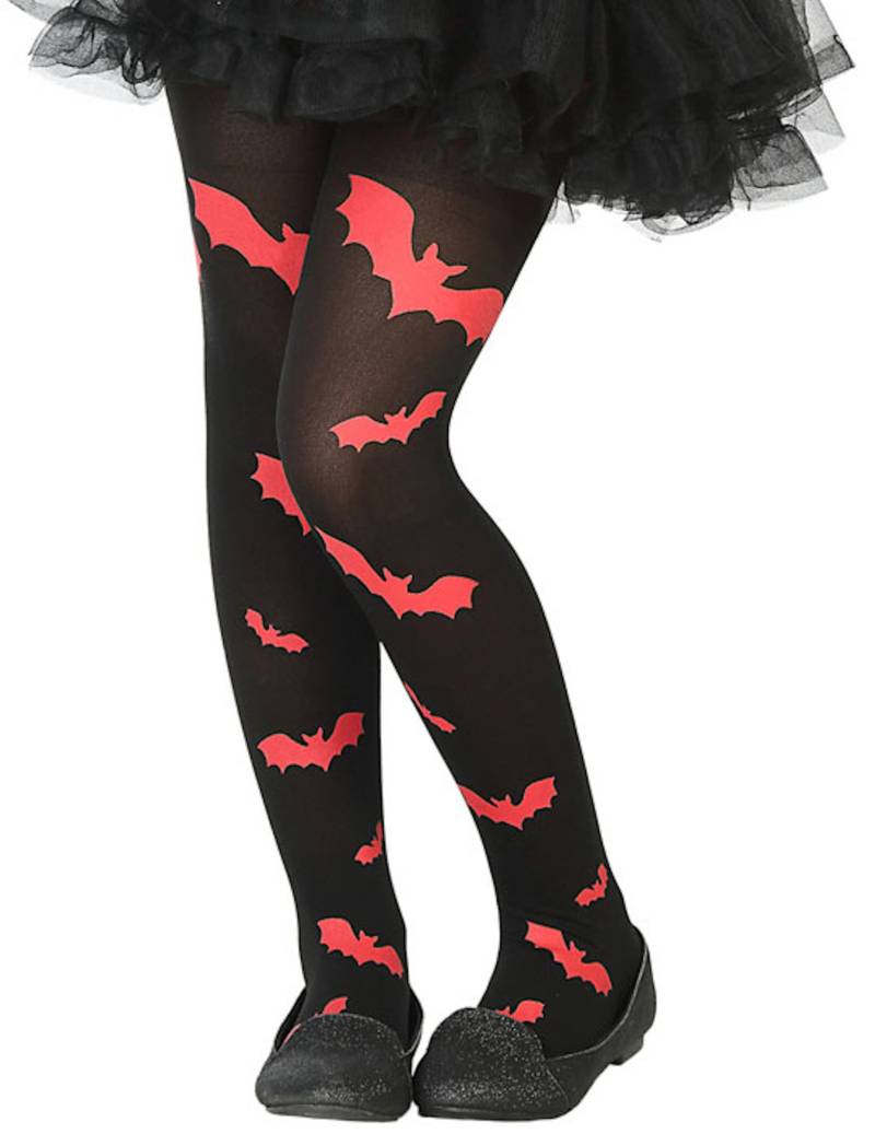 Fledermaus-Strumpfhose für Kinder Halloween-Accessoire schwarz-rot von ATOSA