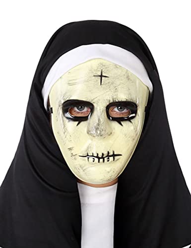 ATOSA Nonnen-Maske Halloween-Maske weiss-schwarz von ATOSA