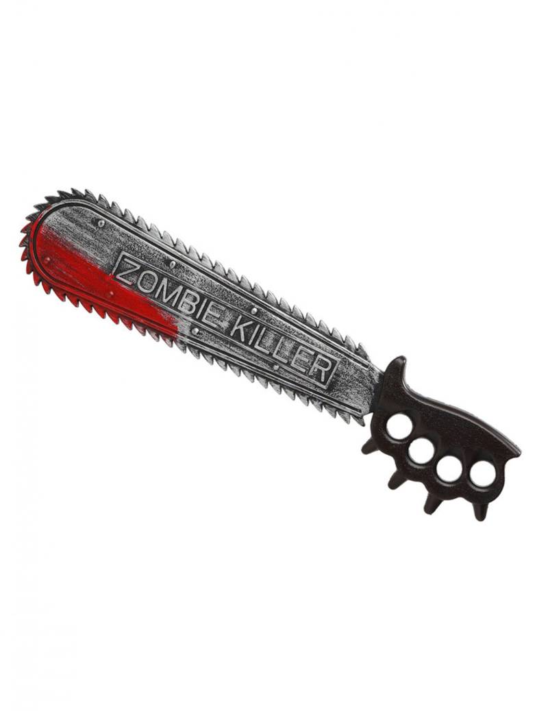 Halloween-Säge Halloween-Waffe Zombie Killer silber-schwarz-rot 50 cm von ATOSA