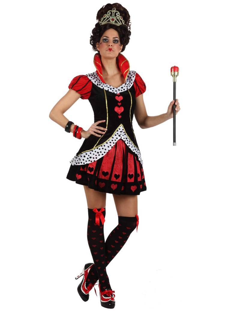 Herzköniginnen-Damenkostüm Alice im Wunderland schwarz-rot von ATOSA