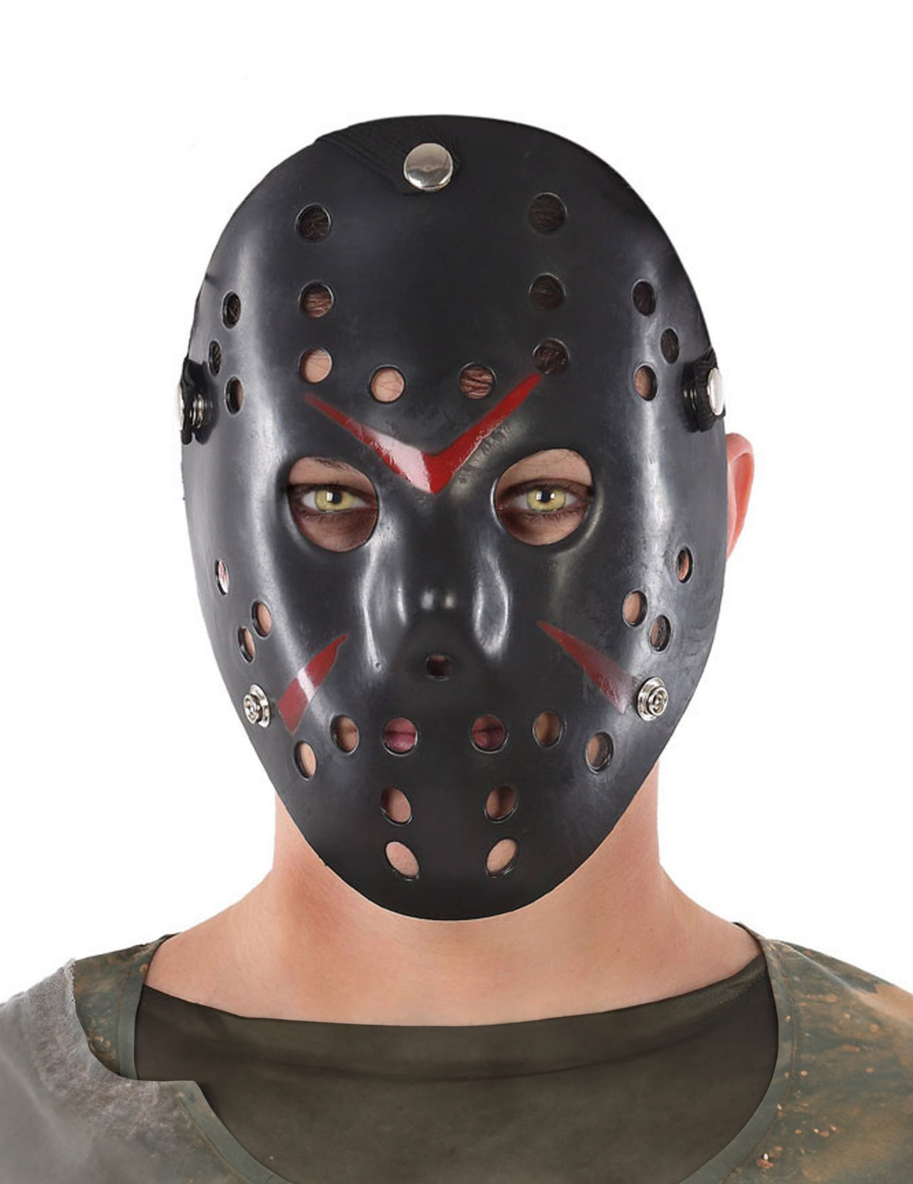 Hockey-Maske Halloween-Maske schwarz von ATOSA