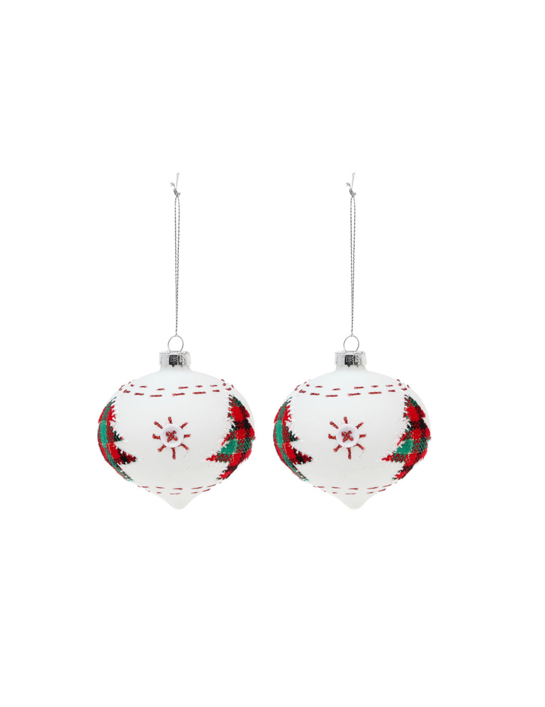 Tannenbaum Weihnachtskugeln 2 Stück weiß-rot-grün 8 cm Tannenbaum Weihnachtskugeln 2 Stück weiß-rot-grün 8 cm von ATOSA