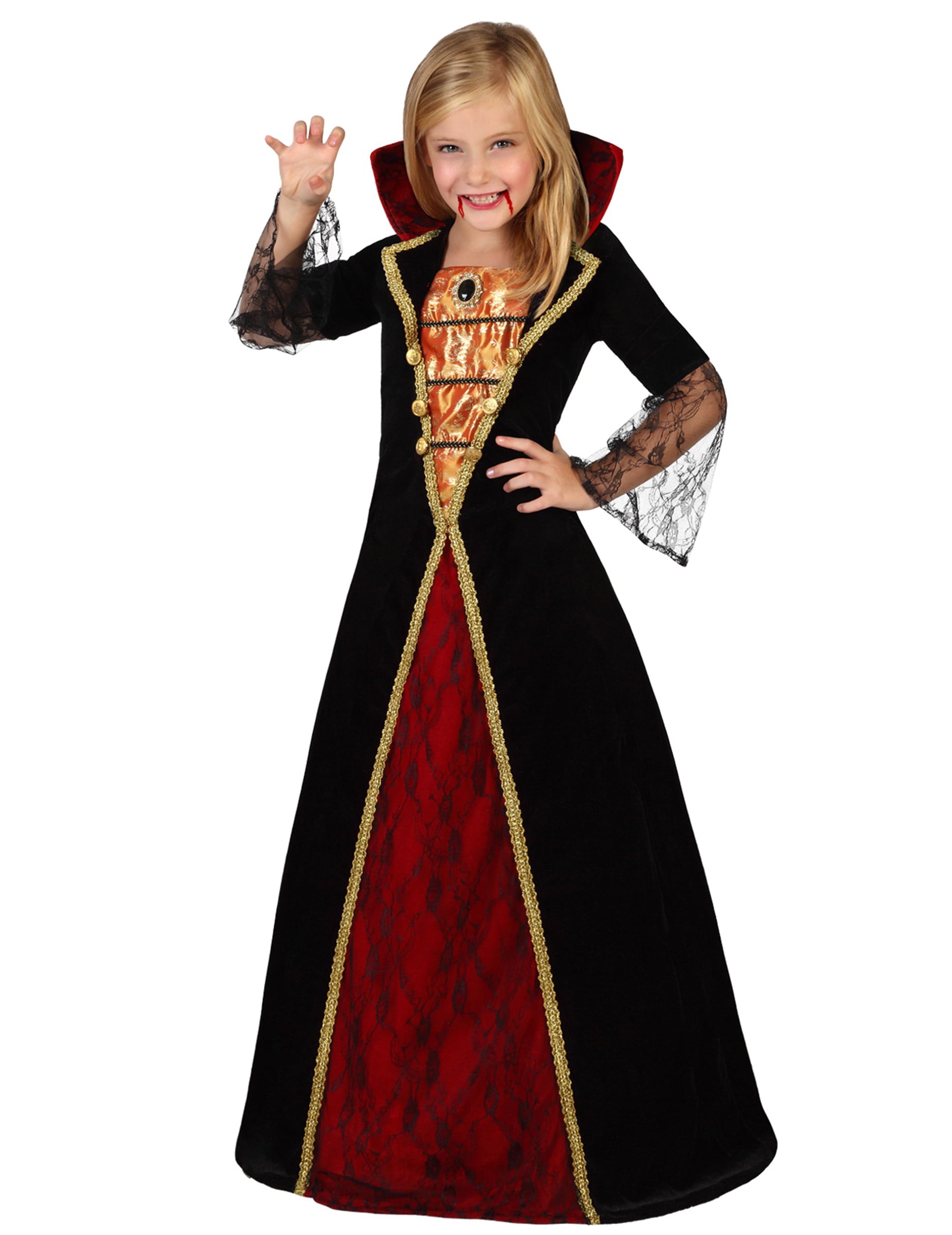 Vampir-Prinzessin Halloween-Kinderkostüm schwarz-rot-gold Vampir-Prinzessin Halloween-Kinderkostüm schwarz-rot-gold von LSUNG NINGBO