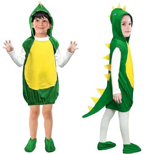 Dinosaurier Kostüm kinder 2-3 Jahre Tier Drachen Kostüm Kinder Jungen Mädchen Dino Kostüm kinder 92 - 104 T Rex Dinokostüm Kinder Dinosaurier Onesie Jumpsuit kostüm Dino Kinder für Karneval Faschings von ATOWORLD