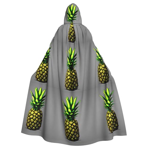 ATTBBH Kapuzenumhang mit Cartoon-Ananas-Druck, für Halloween, Rollenspiele und Kostümpartys – bequem und langlebig von ATTBBH