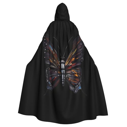 ATTBBH Mystery Butterfly Prints Kapuzenumhang für Halloween, Rollenspiele und Kostümpartys – bequem und langlebig von ATTBBH