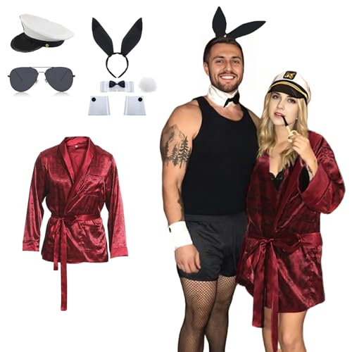 ATTBEA ThePajamaMan Halloween-Kostüm für Unisex, Mogul-Outfits, Jacke, Robe, Mantel, Matrosenmütze, 8 Stück von ATTBEA