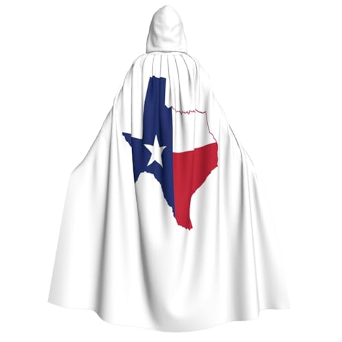 ATTOUD Umhang mit Kapuze, Motiv: Texas-Staatsflagge, Halloween, volle Länge, perfekt für Cosplay, Kostüme, dramatische Veranstaltungen von ATTOUD