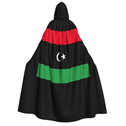 ATTOUD Umhang mit Kapuze in voller Länge, Libysche Flagge, perfekt für Cosplay, Kostüme, dramatische Veranstaltungen von ATTOUD