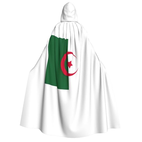 ATTOUD Umhang mit Kapuze in voller Länge, Motiv: Flagge von Algerien, perfekt für Cosplay, Kostüme, dramatische Veranstaltungen von ATTOUD