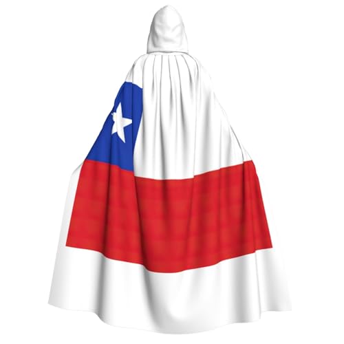 ATTOUD Umhang mit Kapuze in voller Länge, Motiv: Flagge von Chile, perfekt für Cosplay, Kostüme, dramatische Veranstaltungen von ATTOUD