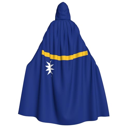 ATTOUD Umhang mit Kapuze in voller Länge, Motiv: Flagge von Nauru, perfekt für Cosplay, Kostüme, dramatische Veranstaltungen von ATTOUD