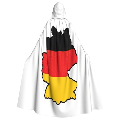 ATTOUD Umhang mit Kapuze und Deutschland-Flagge, Halloween, voller Länge, perfekt für Cosplay, Kostüme, dramatische Veranstaltungen von ATTOUD