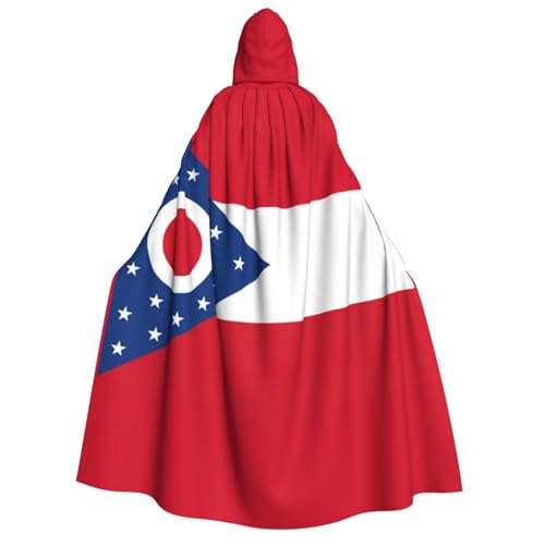 ATTOUD Umhang mit Kapuze und Flagge von Ohio, perfekt für Cosplay, Kostüme, dramatische Veranstaltungen von ATTOUD