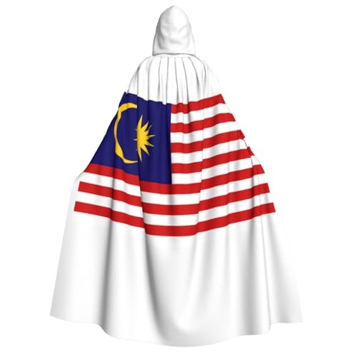 ATTOUD Umhang mit Kapuze und Malaysia-Flagge, voller Länge, perfekt für Cosplay, Kostüme, dramatische Veranstaltungen von ATTOUD