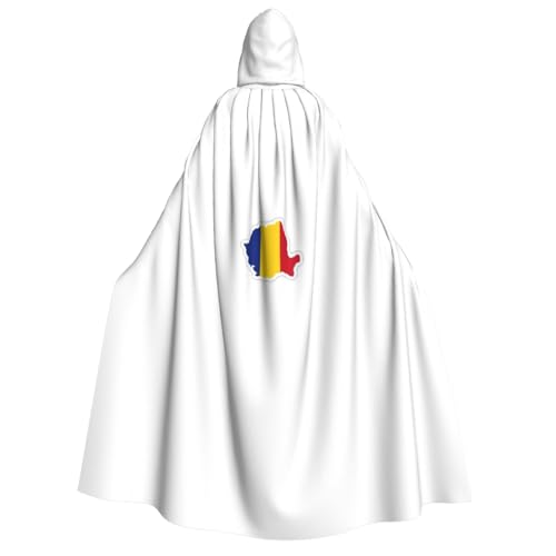 ATTOUD Umhang mit Rumänien-Flagge, Halloween-Umhang, voller Länge, perfekt für Cosplay, Kostüme, dramatische Veranstaltungen von ATTOUD