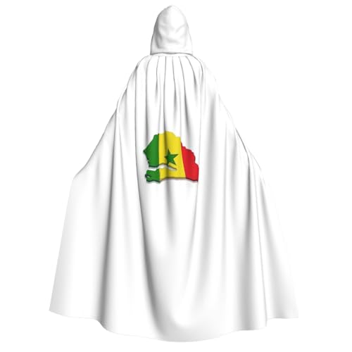 ATTOUD Umhang mit Senegal-Flagge, Halloween, voller Länge, mit Kapuze, perfekt für Cosplay, Kostüme, dramatische Veranstaltungen von ATTOUD