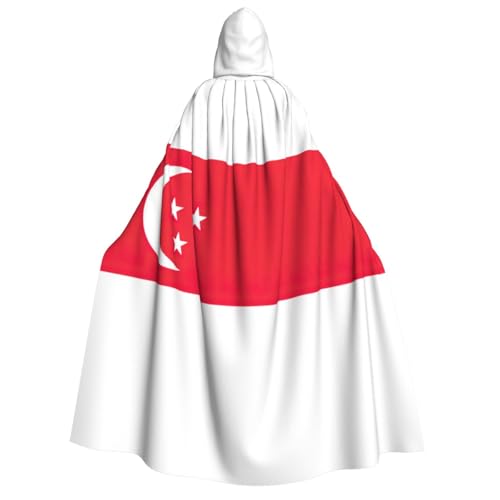 ATTOUD Umhang mit Singapur-Flagge, Halloween, volle Länge, mit Kapuze, perfekt für Cosplay, Kostüme, dramatische Veranstaltungen von ATTOUD