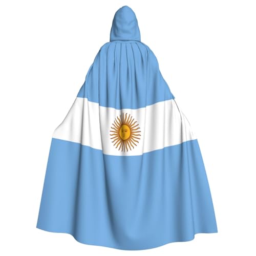 ATTOUD Umhang mit argentinischer Flagge, Kapuzenumhang, Halloween, Mittelalter-Kostüm, volle Länge, Halloween, Weihnachten von ATTOUD