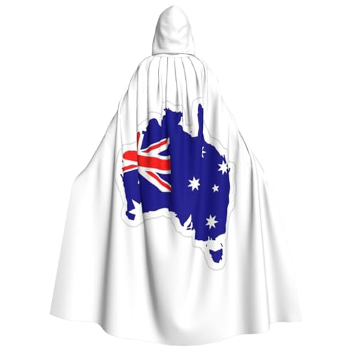 ATTOUD Umhang mit australischer Flagge, Halloween-Umhang, voller Länge, perfekt für Cosplay, Kostüme, dramatische Veranstaltungen von ATTOUD