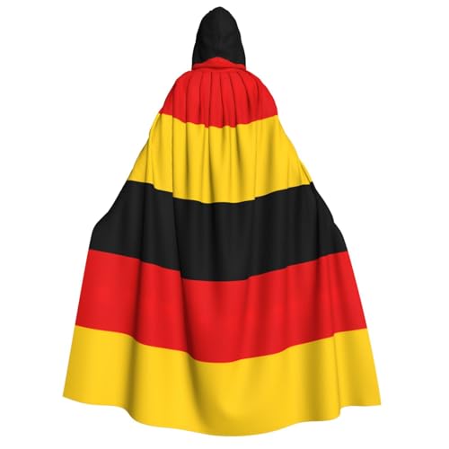 ATTOUD Umhang mit deutscher Flagge, Halloween, voller Länge, mit Kapuze, perfekt für Cosplay, Kostüme, dramatische Veranstaltungen von ATTOUD