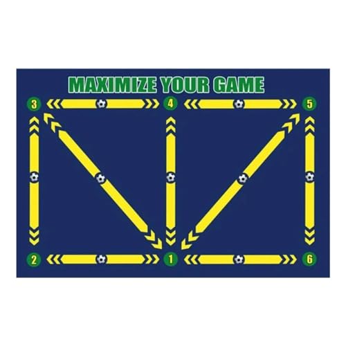 ATUMY Hallenfußballtraining Fussball trainingszubehör Fußball-Trainingsmatte, langlebig, rutschfest, faltbar, für Kinder und Erwachsene, Dribbel-Trainingsmatte, Fußballtraining(60x90cm) von ATUMY