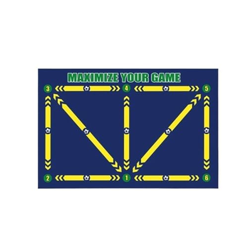 ATUMY Hallenfußballtraining Fussball trainingszubehör Fußball-Trainingsmatte, rutschfest, faltbar, für Kinder und Erwachsene, Dribbel-Trainingsmatte, Fußballtraining(Blue Yellow) von ATUMY