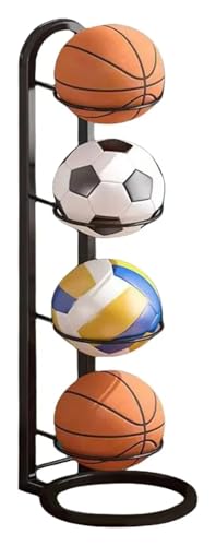 Hallenfußballtraining Fussball trainingszubehör Indoor Multi-Layer Basketball Lagerregal Fußball Display Regal Kindergarten Volleyball Ständer Halter Guss(4 Layers) von ATUMY