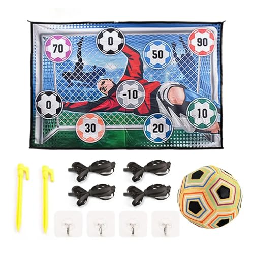 ATUMY Hallenfußballtraining Fussball trainingszubehör Kinder-Fußballspielset für Jungen, Indoor-Fußballmatte mit Zielflächen, üben, schießen, verbessern Sie Ihre Fußballfähigkeiten(Orange A) von ATUMY