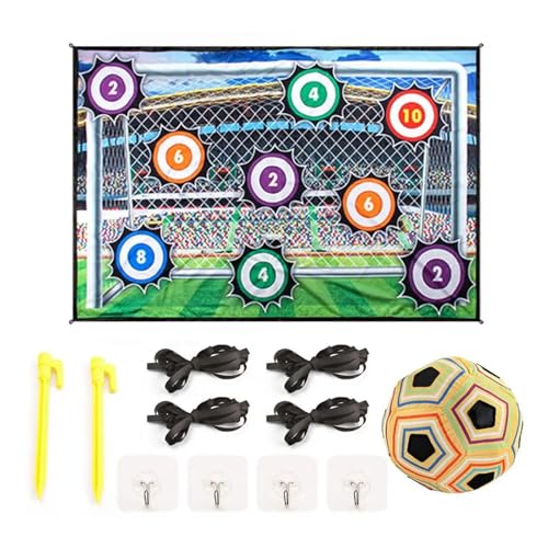 ATUMY Hallenfußballtraining Fussball trainingszubehör Kinder-Fußballspielset für Jungen, Indoor-Fußballmatte mit Zielflächen, üben, schießen, verbessern Sie Ihre Fußballfähigkeiten(Orange B) von ATUMY