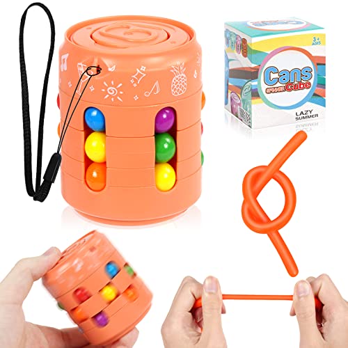 AUAUY Magic Bean Cube Rotierendes Spielzeug, Dehnbare Dinosaurier-Nudeln, Fidget Cube Gyroskop, Anti-Angstspielzeug, Sensorisches Fingerspitzen Stressabbau Spielzeug Kreatives Lernspielzeug für Kinder von AUAUY