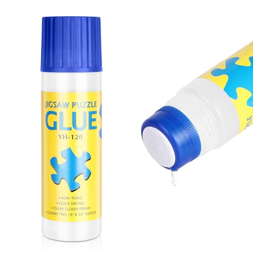 AUAUY Transparenter Puzzlekleber, Puzzle Kleber 120 ml, Puzzle Kleber mit Schwammkopf, ungiftiger PVA Transparenter Puzzlekleber, Puzzle Glue um Puzzle zu Fixieren und Aufzuhängen von AUAUY