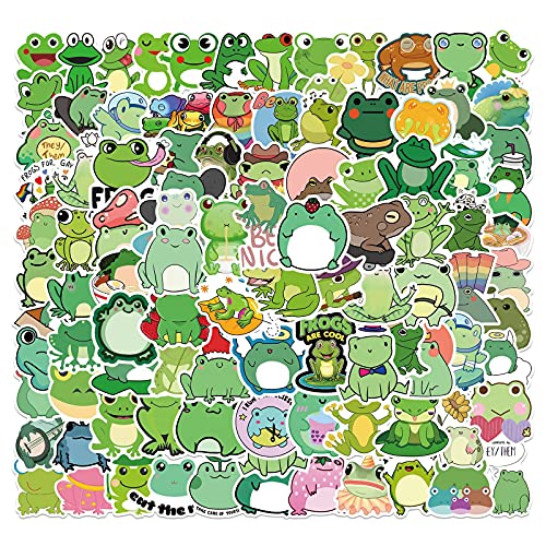 100 Stück Frosch Aufkleber Pack Frog Sticker Set wasserdichte Vinyl Sticker für Laptop Kinder Autos Motorrad Fahrrad Skateboard Gepäck Koffer Computer Aufkleber Graffiti Decal von AUCEKO