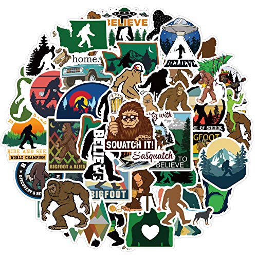 50 Stück Bigfoot Savage Aufkleber Pack Große Füße Wildnis Sticker Set wasserdichte Vinyl Sticker für Laptop Kinder Autos Motorrad Fahrrad Skateboard Gepäck Koffer Computer Aufkleber Graffiti Decal von AUCEKO